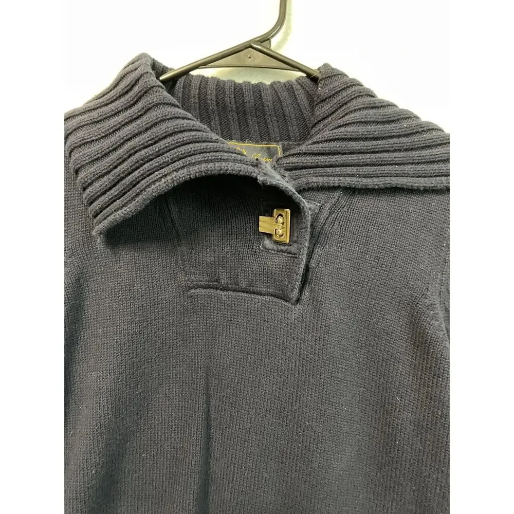 Ralph Lauren Jeans Co Sweater Womens Small Navy Blue Ribbed Collar Pullover Knit